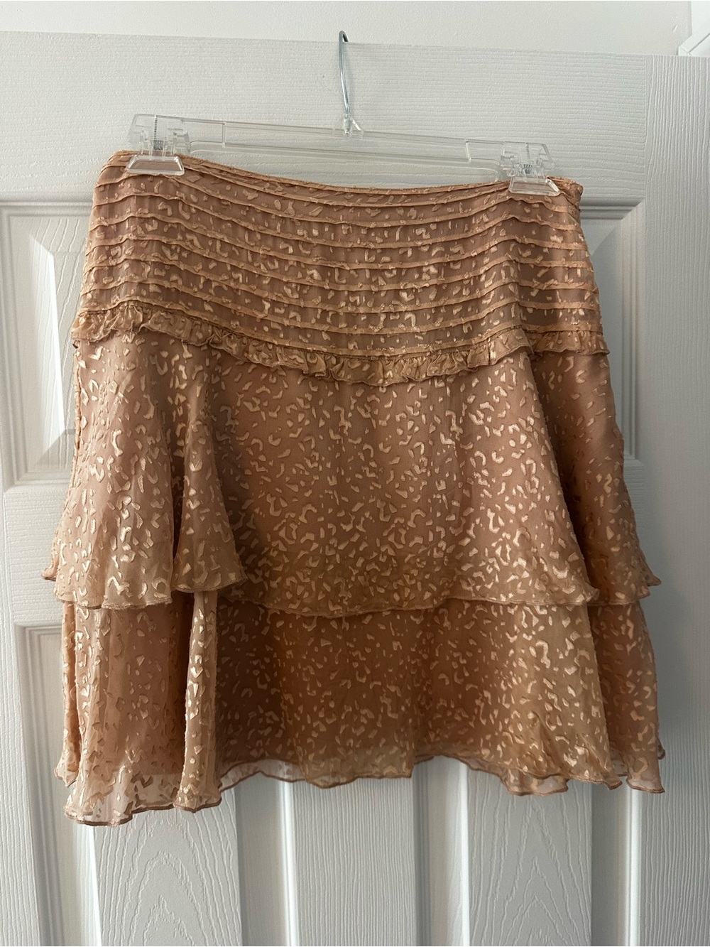 Reiss Neutral Tiered Ruffle Mini Skirt